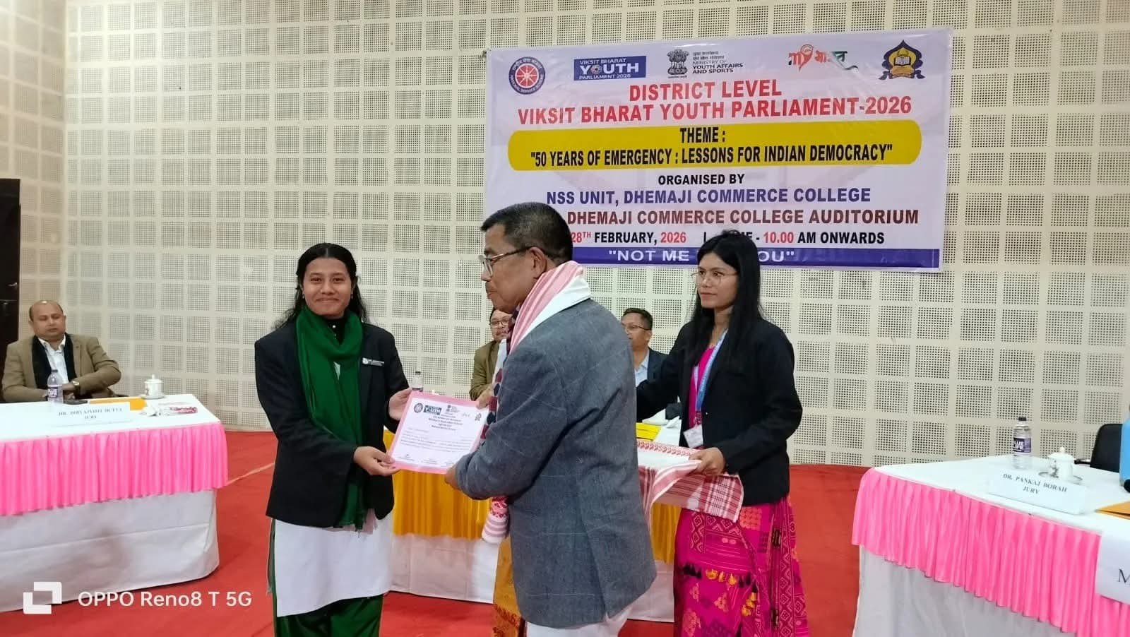 Second Prize in District Level Viksit Bharat Youth Parliament 2026